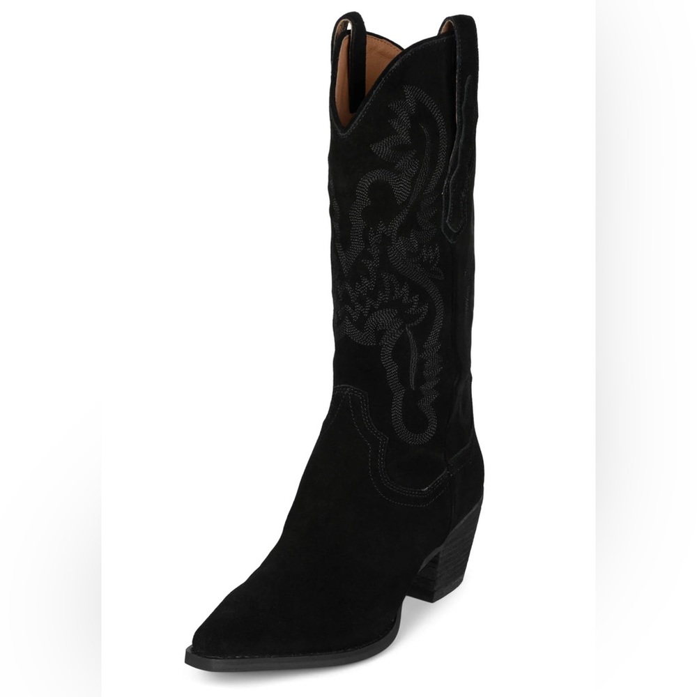 Jeffrey Campbell Dagget Western Black Suede Boot Size 7